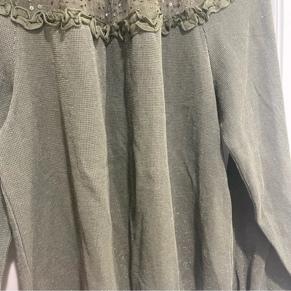 Anthropologie Ranna Gill Bowen Ruffled Top S
